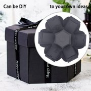 Explosion Gift Box, DIY Multi Layer Hexagon Explosion Box with Ribbon, Surprise Picture Love Boxs Exploding Photo Album for Anniversary, Birthday, Wedding Valentine's Day