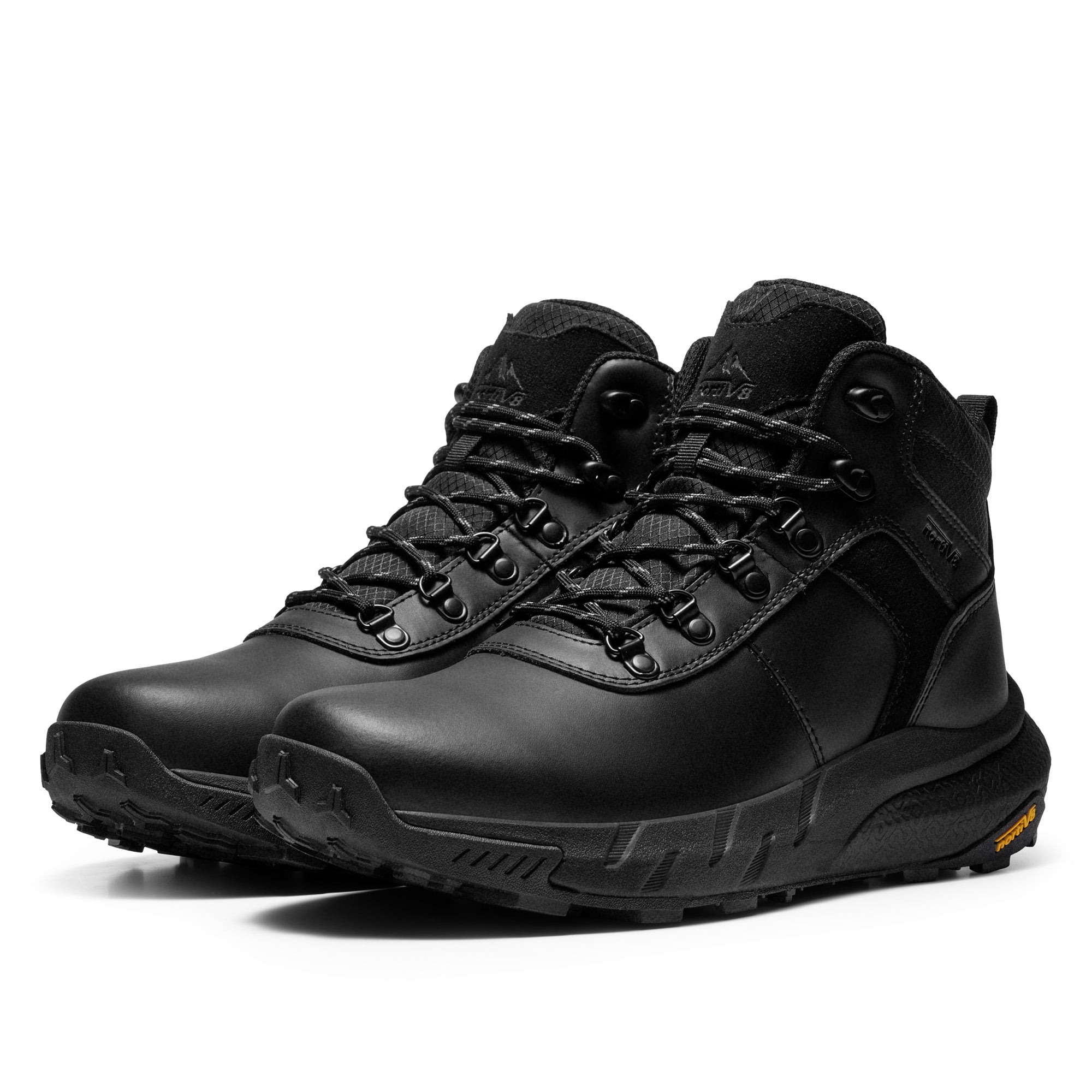 NORTIV 8 Men's Waterproof Hiking Boots Lightweight Outdoor Mid Trekking Leather Shoes Basin