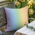 thumbnail image 3 of Throw Pillow Covers, Thin Rainbow Striped 24x24 Pillow Covers for Couch/Sofa/Bed, Farmhouse Modern Stripes Decorative Square Linen Cushion Pillowcase for Home Decor, 3 of 9