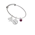 thumbnail image 2 of Delight Jewelry Purple Crystal Heart Silvertone Let Things Go Tree Charm Bangle Bracelet, 2 of 4
