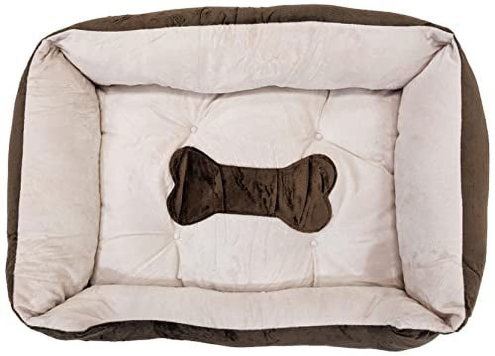 Small 24"×18" Luxury Pet Bed for Dogs or Cats - Super Soft, Machine Washable, Waterproof Non-Slip Underside, Low Front Wall for Easy Entering & Exiting