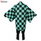 thumbnail image 4 of Disfraz de Kamado Tanjirou para adultos y niños, peluca, zapatos, kimono, capa verde, pendientes, tatuajes adhesivos, 4 of 5