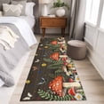 thumbnail image 4 of Runner Rug 2'x6', Spring Mushrooms Washable Non-Slip Hallway Runner Rugs, Farmhouse Pastoral Botanical Brown Wood Bedside Rugs Floor Mats Carpet Runners for Kitchen Bathroom Laundry Room, 4 of 8