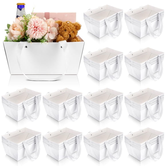 Cestas de regalo de papel kraft de Glenmal, 72 unidades, color blanco, 25 x 17 x 11 cm