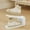 White, variant on LACKUST Plastic Stackable Shoe Rack - Space Saving Anti-Slip Small Shoe Organizer for Dorm Apartment, Pink Budget Shoe Storage