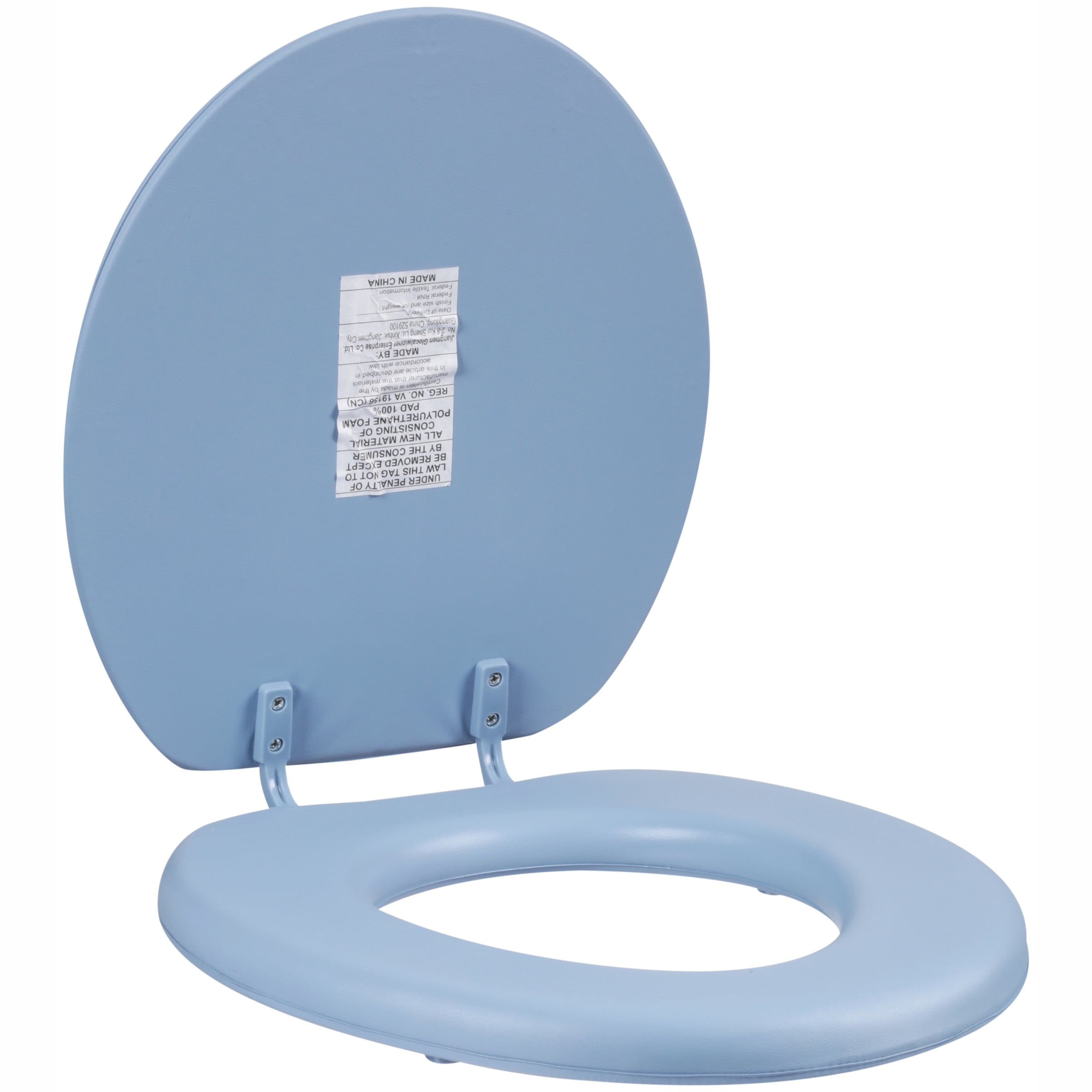 blue toilet lid