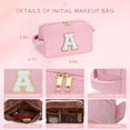 thumbnail image 3 of YOOLIFE Travel Makeup Bag Cosmetic Bag - Birthday Gifts for Girls Women Make Up Bag Monogram Cute Makeup Bag Personalized Teen Girl Gift Daughter Friend Birthday Gift for Women Her Girl Blue Letter A, 3 of 8
