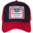 thumbnail image 2 of Budweiser 864810 Polyester Budweiser Label Snapback Trucker Hat, Blue & Red, 2 of 5