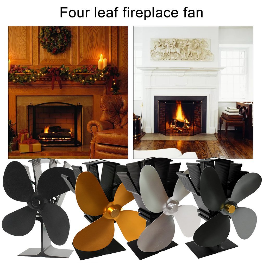 Heat Stove Fan Fireplace Fan Low Noise 4-blade Thermodynamic Stove Fan For  Wood Log Burner Fireplace | Walmart Canada