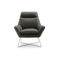 thumbnail image 5 of Whiteline Modern Living Daiana Chair dark gray top grain Italian leather  stainless steel legs., 5 of 10