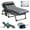 F33 Black Lounge Chair+ Gray Pad, variant on Lilypelle Portable Folding Camping Cot Bed with 2 Sided Mattress & Pillow, Adjustable 5-Position Folding Lounge Chair, Folding Cot Bed