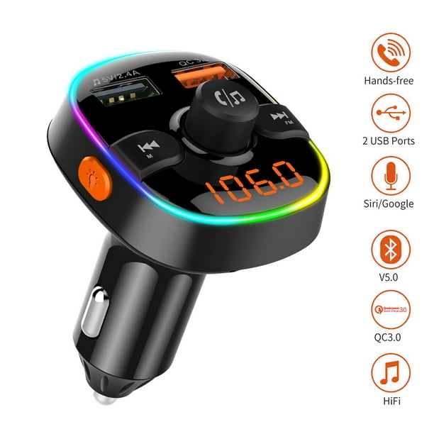 Transmetteur fm Bluetooth, Voiture Chargeur Lecteur MP3