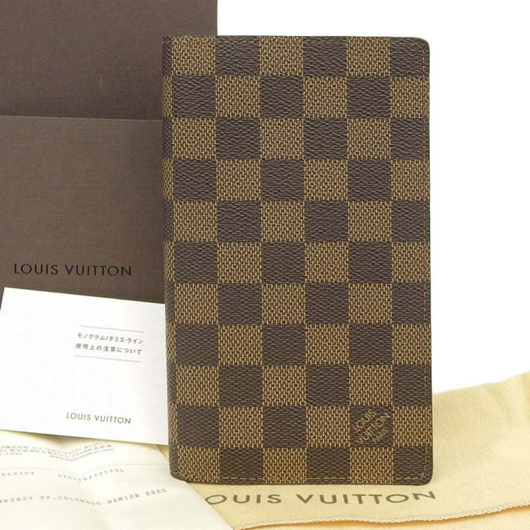 Authenticated Used Louis Vuitton LOUIS VUITTON Damier Portefeuille Columbus  bi-fold long wallet Ebene N63022 