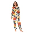 thumbnail image 2 of FORMRS Onesies Pajama for Adults Unisex Hoodie Winter Jumpsuit One Piece Sleepwear, Sizes S-2XL, Floral Pattern, 2 of 7
