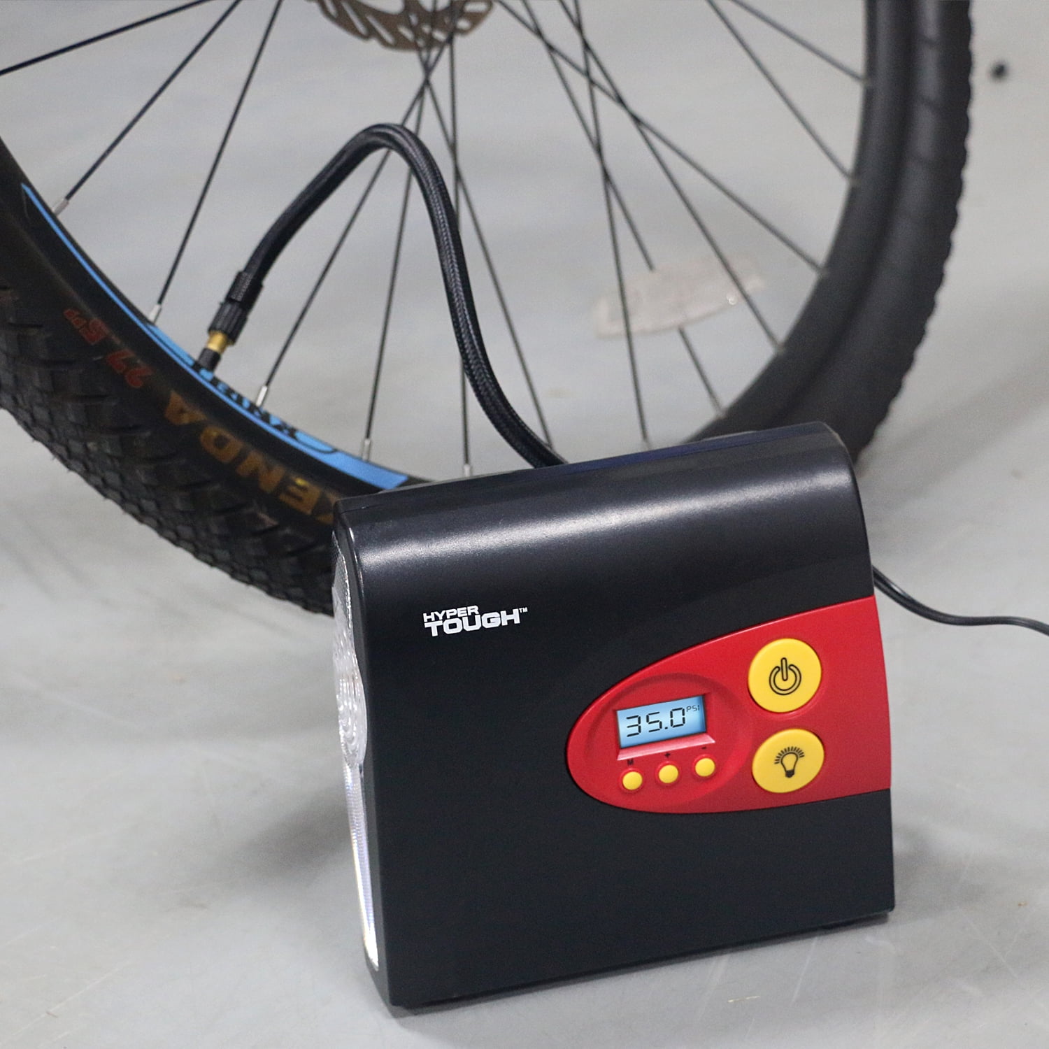 Hyper Tough Portable Digital Tire Inflator 12V Fast Inflating, Auto Shut off Tire Inflator - Black