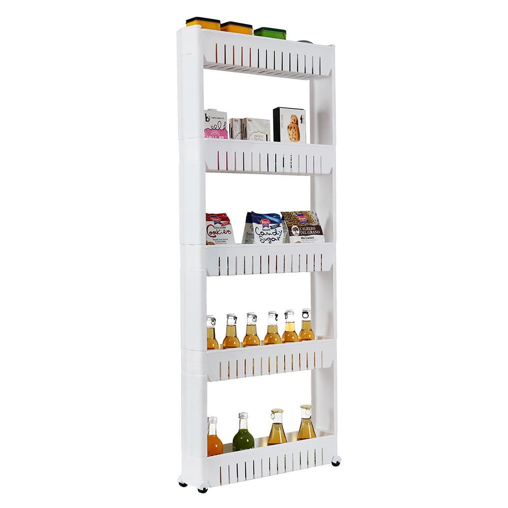 UBesGoo 5 Tier Shelving Unit Organizer Slide Out Storage Tower Slim