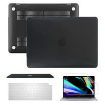 IC ICLOVER 3 in 1 Plastic Hard Shell Case   Keyboard Cover   Screen Protector for MacBook Air 13 inch 2020 Release A2337 M1 A2179 with Retina Display Touch ID, Black