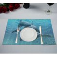 thumbnail image 1 of ABPHQTO Juego de 2 manteles individuales de mesa con delfines 30x45 cm, 1 of 2