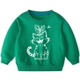 thumbnail image 4 of AJTQTH Cute Cat with Flower Print Long Sleeve Graphic T-Shirts for Kids Boys Girls Casual Round Neck Pullover Tops Loose Lightweight Soft Cotton Tees Shirt Green 9-10 Years, 4 of 4