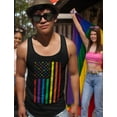 thumbnail image 2 of Tstars Men's Pride Tank Top with Rainbow Print - Quality American Flag Design Activewear, Ideal LGBTQ Gift, Casual Wear Designed in USA, Small Black, 2 of 6