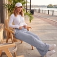 thumbnail image 7 of Wide Leg Sweatpants for Women Drawstring Waist Workout Training Pants Casual Lounge Pants S, 7 of 7