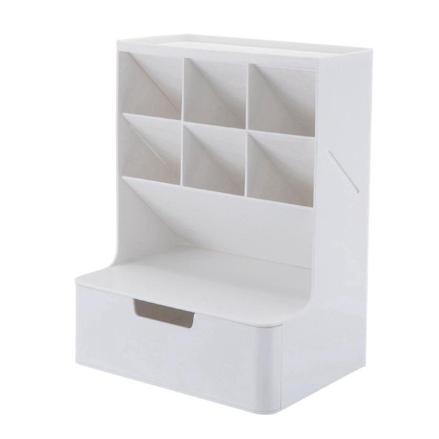 Portalápices multifuncional PENGJJMXG caja de almacenamiento a prueba de polvo color blanco
