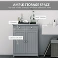 thumbnail image 3 of kleankin Wooden Bathroom Floor Cabinet with 2 Doors, 2 Drawers and Adjustable Shelf, Gray, 3 of 9