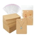 thumbnail image 2 of Earring Cards Necklace Display Cards with Bags 50pcs Earring Display Cards 50Pcs Self-Seal Bags Kraft Paper Tags for DIY Jewelry 3.8x4.8 Crown Card NO OPP Bag, 2 of 6