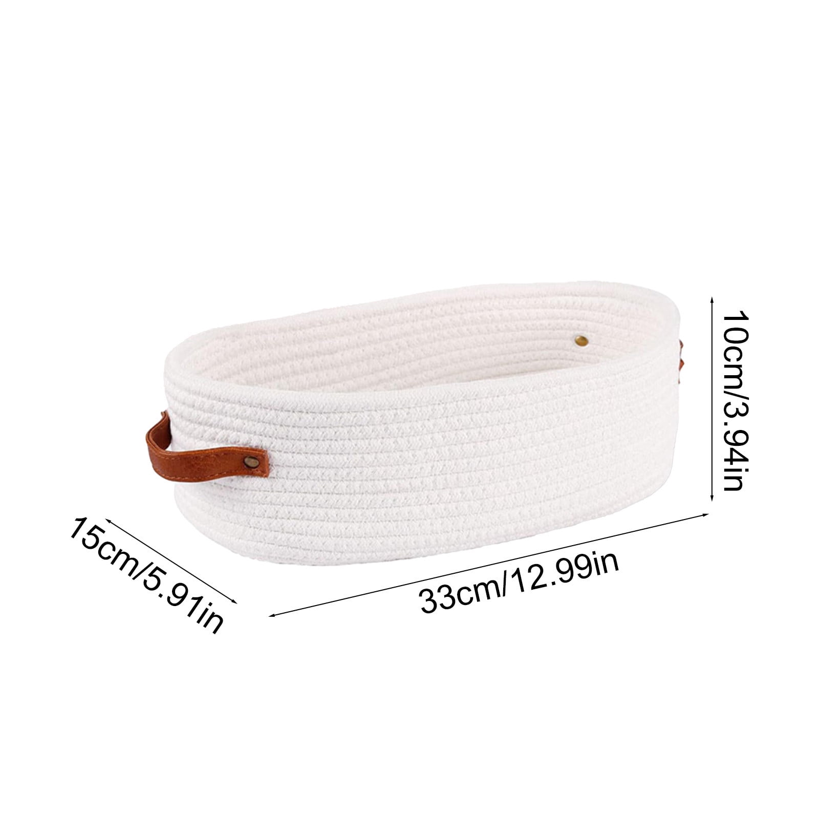 VQPeo Woven Cotton Storage Basket, Multipurpose Bathroom Organizer for Toilet Tank Top & Counters(White)