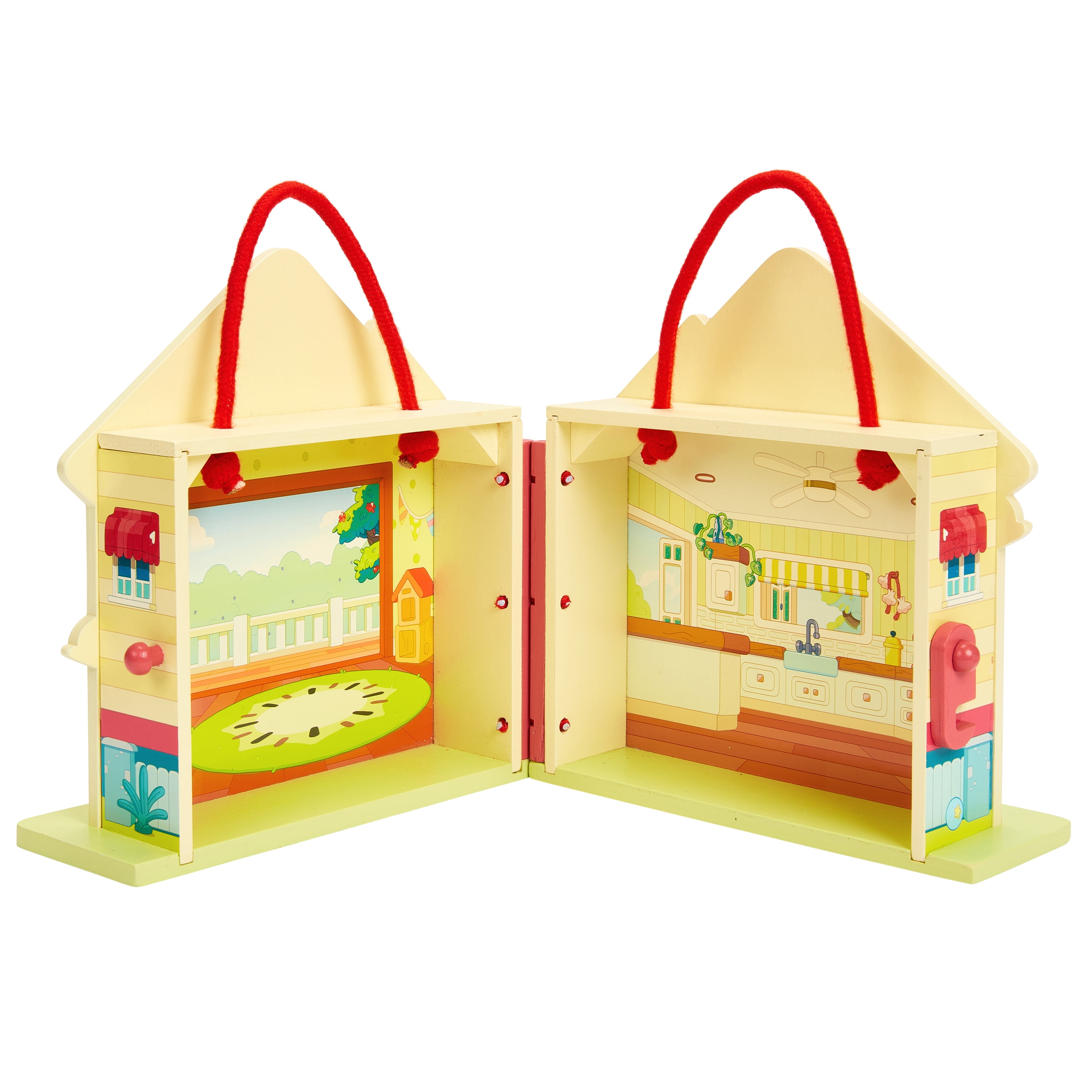 Bluey Wooden Carry Along House, Indoor & Outdoor Play, 22 Pieces, Ages 3+