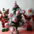 thumbnail image 2 of Deeceymbur 9 Pcs Sweet Pink Glitter Christmas Balls Sparkle Festive Tree Hanging Accents, 2 of 6