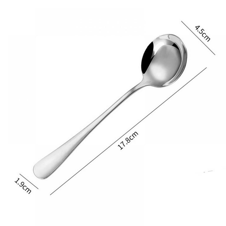 Ouliget Square Head Spoons, Korean style Square Sugar Spoon,Thick Heavy  Stainless Steel Soup Spoons Table Spoons Dinner Spoons Flat Square Spoon,7