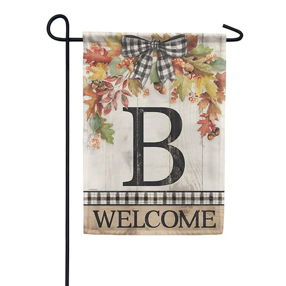 Carson Monogram Letter B Garden Flag - Autumn Spray B, Premium Dura Soft Fabric, Outdoor Yard Decorative Seasonal Flag, Size: 12.5" x 18"