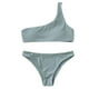thumbnail image 2 of Traje de baño para mujer, bikini de dos piezas con soporte de acero y hombros divididos de color liso para mujer, trajes de baño para mujer, 2 of 7