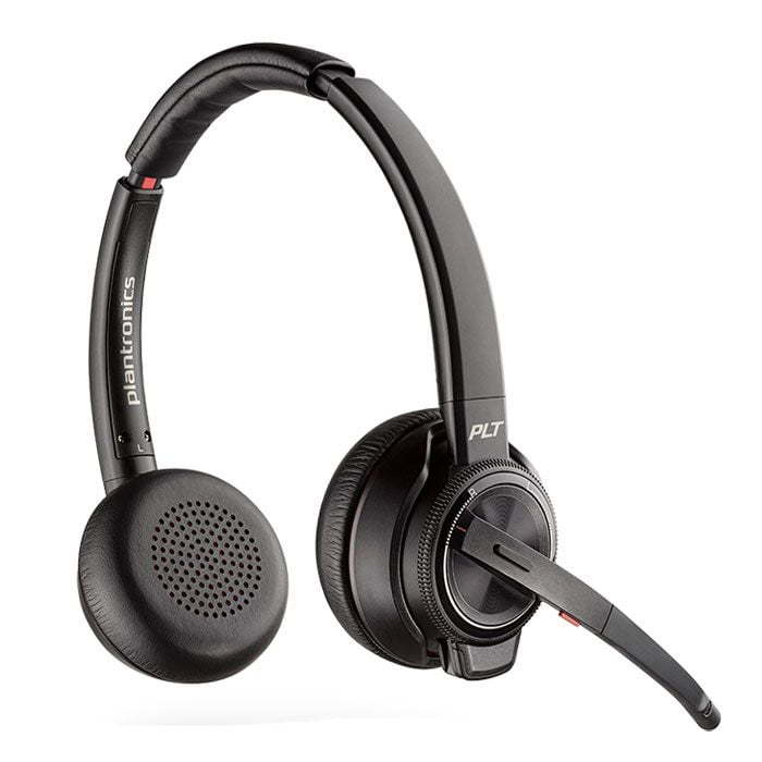 Savi W8220 Wireless Bluetooth/DECT 6.0 32mm Stereo Headset - Over-the-head - Supra-aural - Black