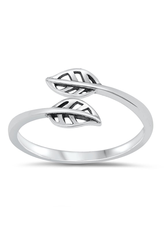 Unique Ring Elegant Cutout Leaf Nature Ring .925 Sterling Silver Band Jewelry Female Male Size 6