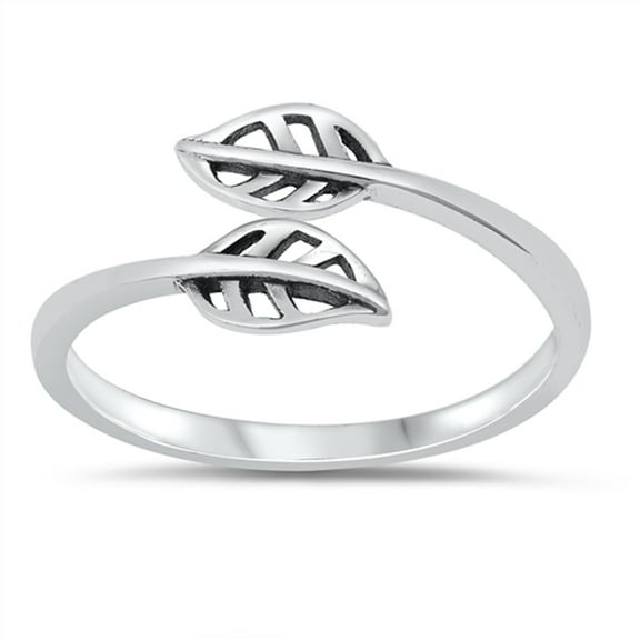 Unique Ring Elegant Cutout Leaf Nature Ring .925 Sterling Silver Band Jewelry Female Male Size 4