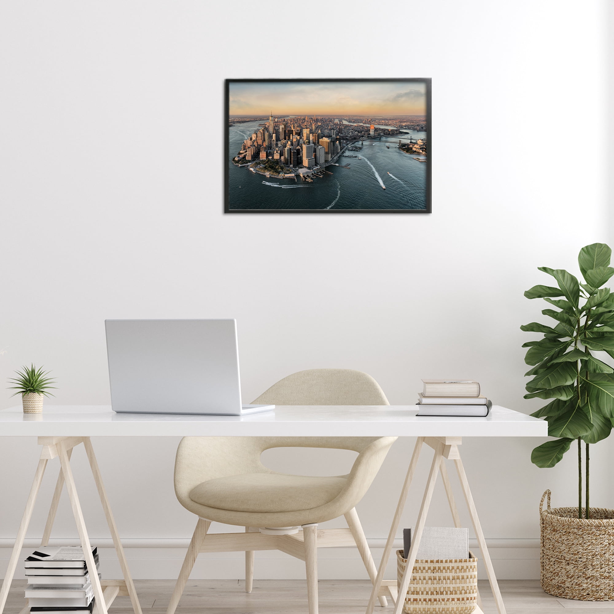 Stupell Industries Manhattan From Above Black Framed Giclee Art, design by Scott Stulberg