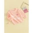 thumbnail image 3 of Arvbitana Baby Boys Girls Knit Sweater Letter Heart Embroidery Crew Neck Pullovers Casual Long Sleeve Knitwear Jumper Infant Toddler Warm Valentine's Day Tops 0-24M, 3 of 9