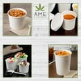 thumbnail image 3 of AME D'ESSENCE (16 OZ-50 PC) Disposable White Soup Containers for Hot Cold Food Paper Cups with Vented Lids Great with Ice Cream Gelato Yogurt Paper Soup Cups To Go Take Out Food Containers, 3 of 7