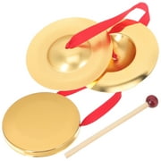 2 Sets Lion Dance Gong Childrens Toys Musical Instruments Shekere Mini Ktv Supplies Handheld Gongs Alloy