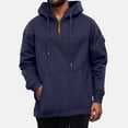 thumbnail image 5 of TOWED22 Quarter Zip Hoodies for Men Oversized Pullover Loose Fit Sweatshirt with Kangaroo Pocket(Navy,3XL), 5 of 6