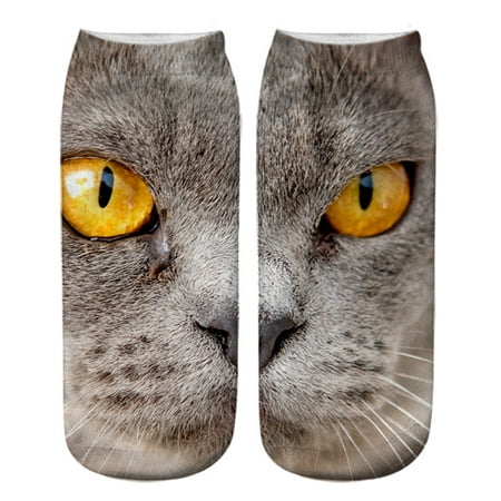 

CLZOUD Womens Sport Socks Ankle Polyester Spandex Casual Work Business Socks 3D Animal Print Medium Sports Socks