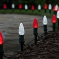 thumbnail image 3 of Wintergreen Lighting C9 Red & Cool White OptiCore Faceted LED Christmas Pathway Light Kit, 100 Lights, 12" Spacing, Green Wire, 100 ft, 3 of 8