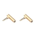 thumbnail image 2 of ZLight Stereo Plug Adapter Headphone Splitter Digital Cameras Audio Cable 90° Converter Accessories for Smartphone Microphone Gold 2Set, 2 of 6