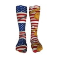 thumbnail image 5 of Honeii American Flag And Baseball Print Calf Socks Sports Socks Seamless Toe, Trouser Socks,Knee High Long Socks for Women and Men-One Size, 5 of 8