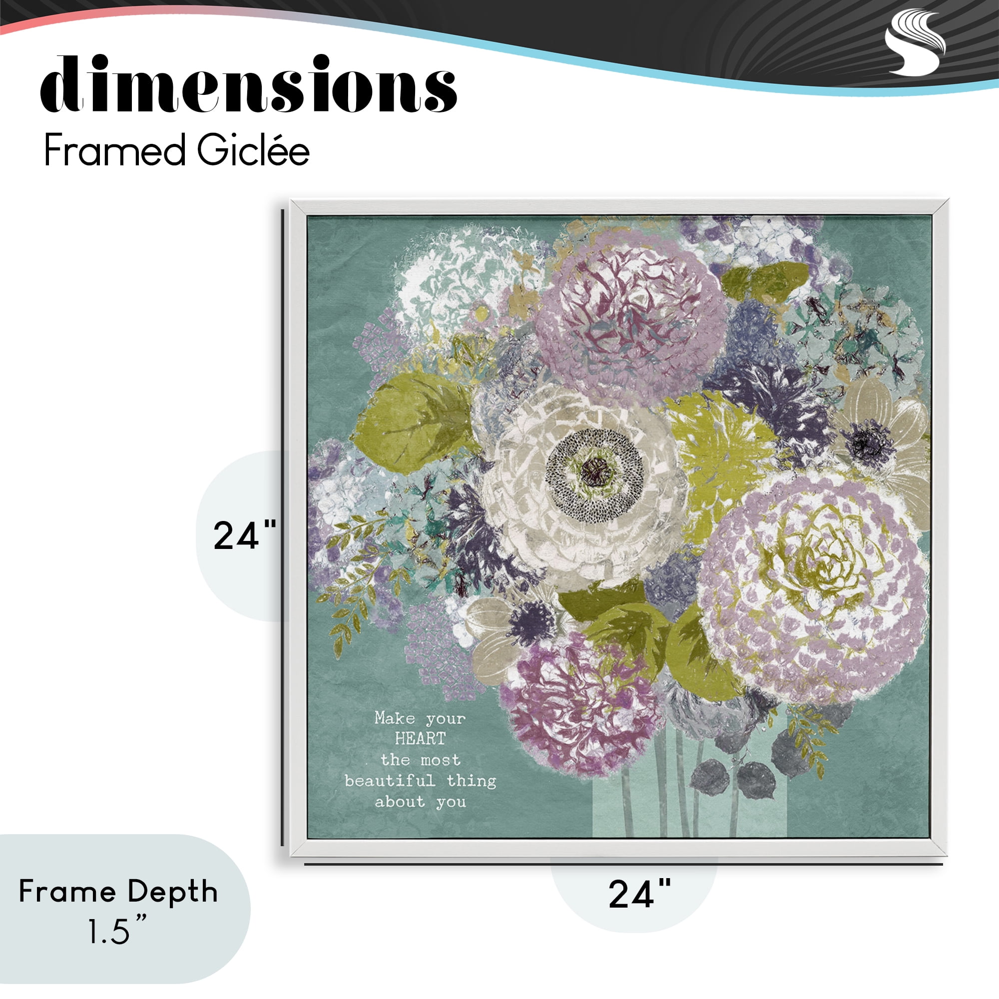 Stupell Industries Most Beautiful Thing Florals White Framed Giclee Art, design by Suzanne Nicoll