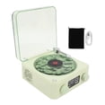 thumbnail image 1 of Vintage Record Player Bluetooth Speaker 4 Modes Portable Wireless Turntable Stereo Speaker with Clock and Soft Night Light for Home Bedroom Green, 1 of 4