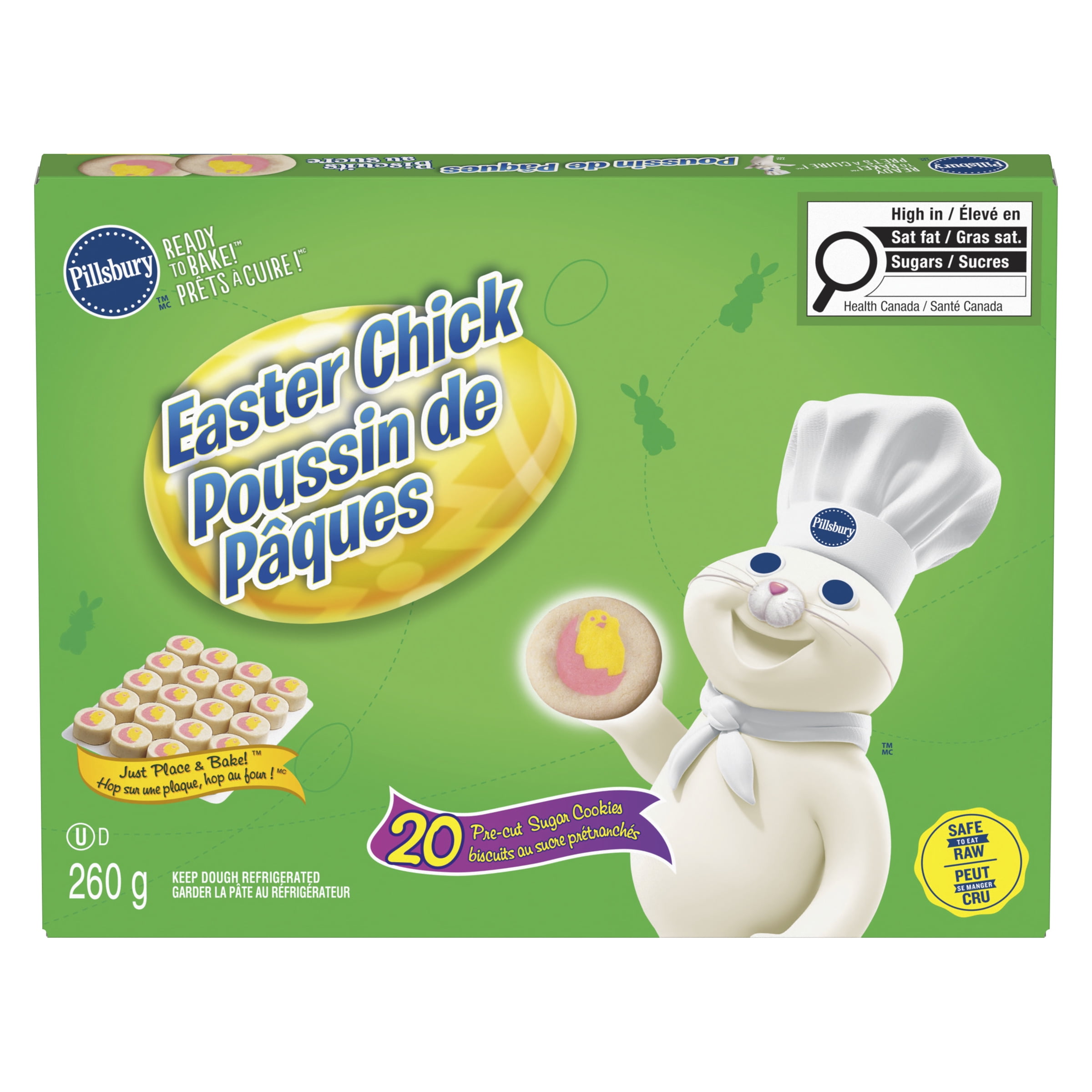 Pâte à Biscuits à Sucre Prédécoupée Pillsbury Prête à Cuire! Sûre à Manger Crue