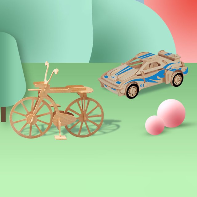 Neinkie 3D Puzzle Lasered Cutting Intellectual Development Wood Off-road Vehicle Jigsaw Toy for Home Decor